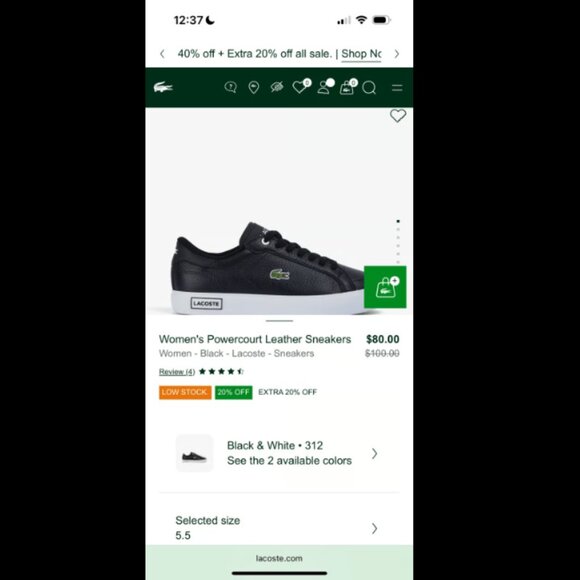 New Lacoste Powercourt Leather sneakers - Picture 8 of 8